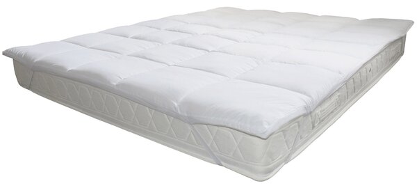 Topper Trapuntato Imbottito Singolo con Elastici Trapuntato Basic Bianco