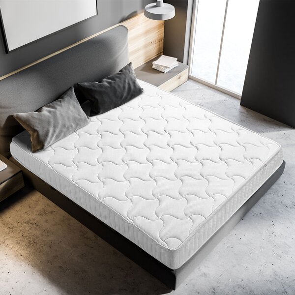 Materasso Memory e Molle Matrimoniale 160x190 cm H20 Bianco