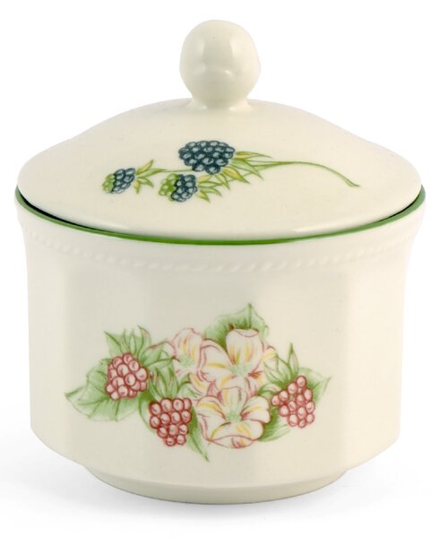 Zuccheriera Victorian Orchard in earthenware bianco decorato cc 300