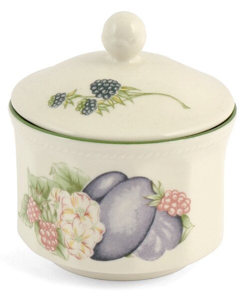 Zuccheriera Victorian Orchard in earthenware bianco decorato cc 300
