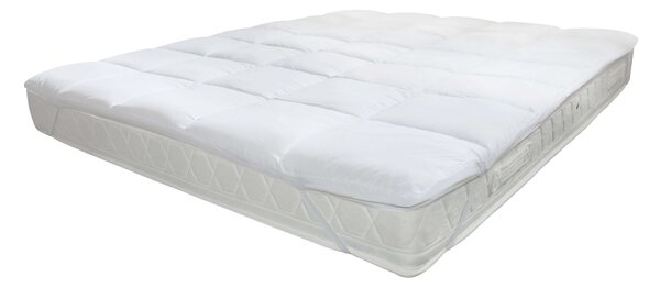 Topper Trapuntato Imbottito Singolo con Elastici Trapuntato Basic Bianco