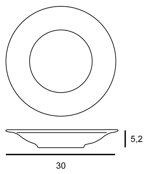 Piatto B-Bowl Napoli in porcellana bianco cm 30