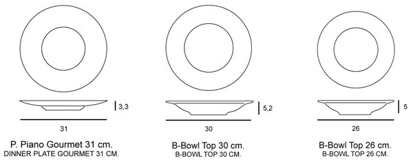 Piatto B-Bowl Napoli in porcellana bianca cm 26