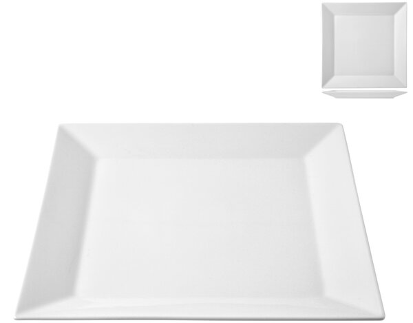 Piatto frutta Classic Square in porcellana bianco cm 21,5