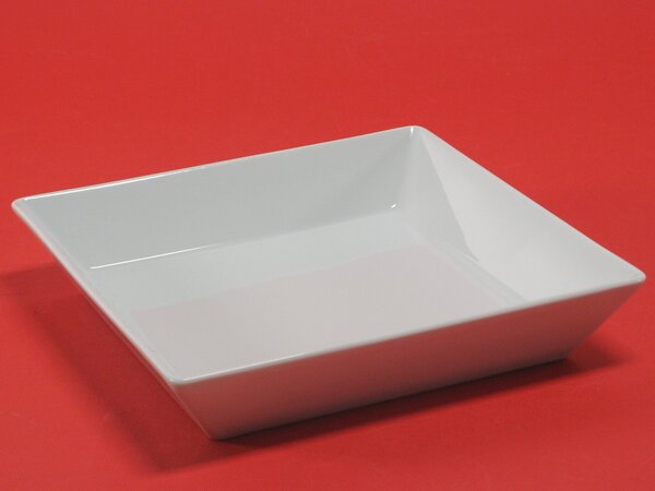 Piatto fondo Classic Square in porcellana bianco cm 21,5