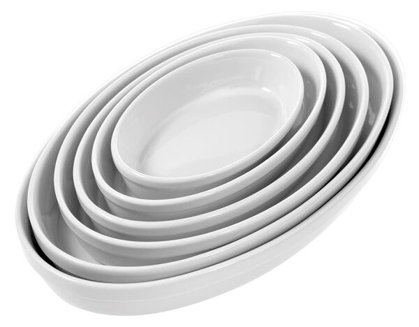 Pirofila ovale Roma in porcellana bianca cm 32