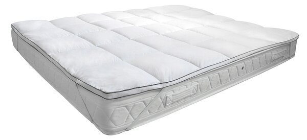 Topper Trapuntato Imbottito Singolo con Elastici Trapuntato Fancy Bianco