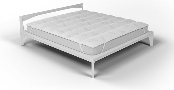 Topper Trapuntato Imbottito Matrimoniale con Elastici Bamboo Bianco