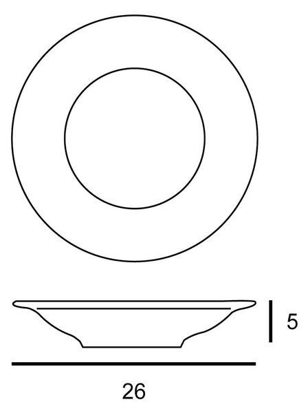 Piatto B-Bowl Napoli in porcellana bianca cm 26