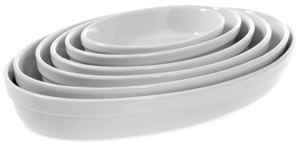 Pirofila ovale Roma in porcellana bianca cm 32