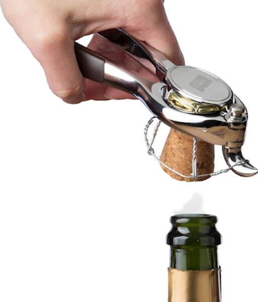 Pinza champagne Vacu Vin opener in acciaio inox