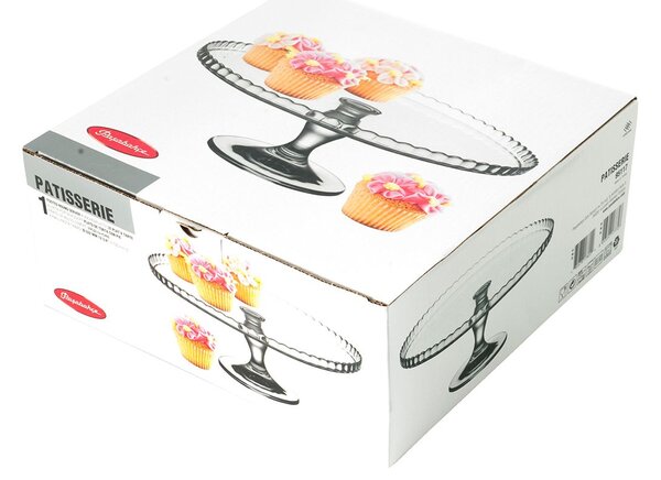 Alzata Patisserie in vetro con base cm 32x13 h