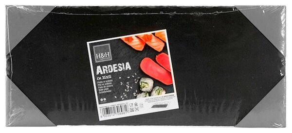 Set 6 piatti rettangolari in ardesia 15x36x1