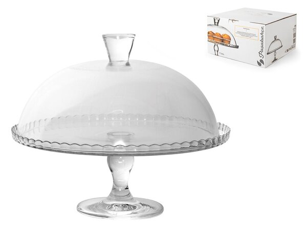 Alzata Patisserie in vetro con cupola cm 32x27 h