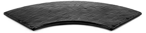 Set 4 piatti curvi Decoro Ardesia in melamina nera cm 35