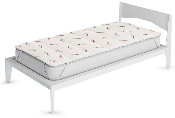 Topper Trapuntato Imbottito Singolo in Fibra di Crabyon con Elastici Bordeaux