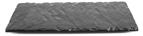 Piatto rettangolare Decoro Ardesia in melamina nera cm 21x46