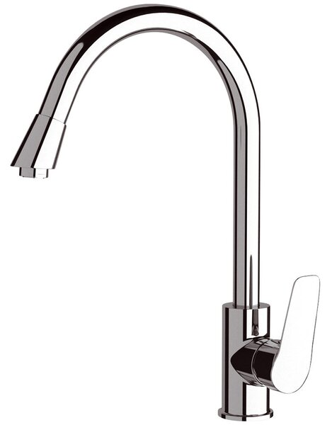 Rubinetto Miscelatore Monocomando Girevole Lavello Alto in Ottone Mariani Essenza Cromato