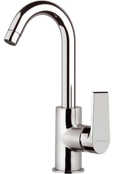 Rubinetto Miscelatore Monocomando Alto Girevole Lavabo in Ottone Mariani Artic Cromato