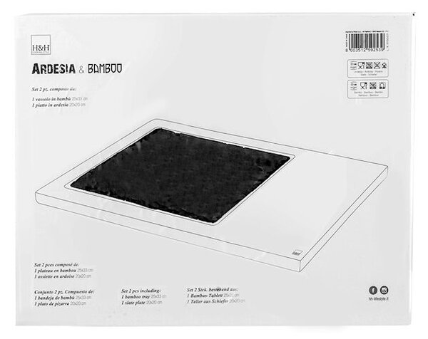 Tagliere in ardesia e bamboo cm 25x33