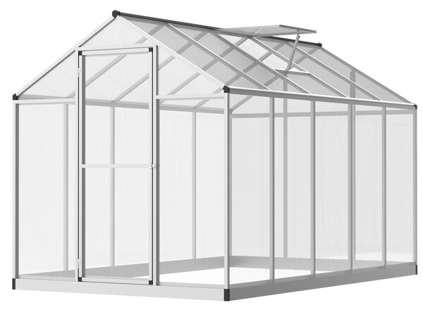 Outsunny Serra da Giardino Alluminio Policarbonato 5,5 m² Fondazione Finestra Serratura
