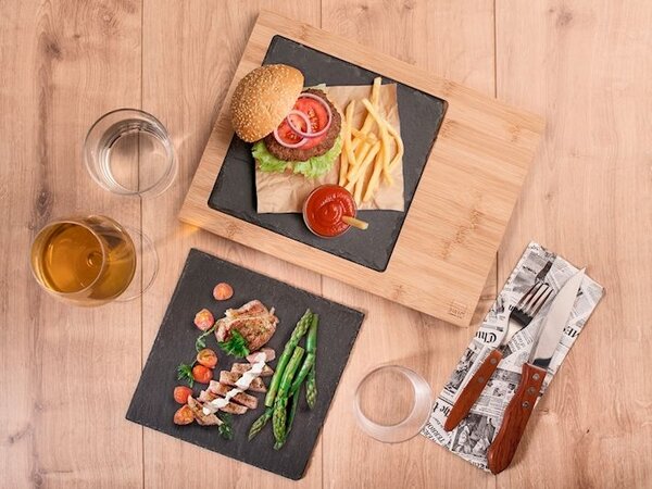 Tagliere in ardesia e bamboo cm 25x33