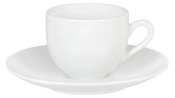 Set 6 tazze caffè Sweden in porcellana bianca con piatto cc 100