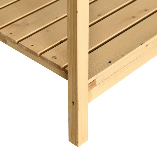 Outsunny Fioriera su Piedi carré Orto con ripiano dim. 110L x 46l x 76H cm 8 Compartimenti & Inserti per l'irrigazione Legno di Abete