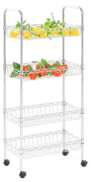 Carrello da Cucina 4 Ripiani in Metallo Cromato Fumer Mercury