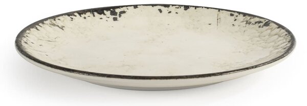 Piatto piano Dallas in porcellana dura marrone avorio con bordo rinforzato cm 27