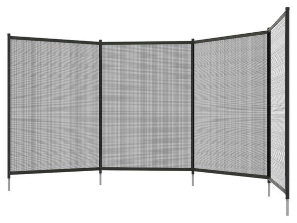 Outsunny Recinzione a rete da giardino per piscina, Piedi e viti di espansione in acciaio, lotto di 4 pannelli, 365 x 126 cm, nero | Aosom Italy