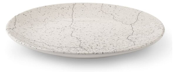 Piatto piano Stone in porcellana dura avorio con bordo rinforzato cm 27