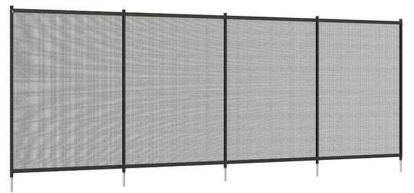 Outsunny Recinzione a rete da giardino per piscina, Piedi e viti di espansione in acciaio, lotto di 4 pannelli, 365 x 126 cm, nero | Aosom Italy