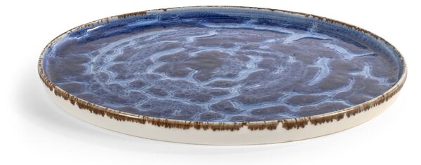 Piatto piano Cobalto in porcellana dura blu con bordo rinforzato cm 26