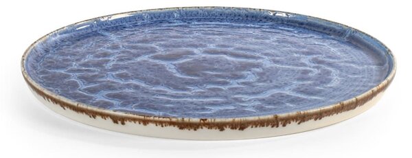 Piatto tondo Cobalto in porcellana dura blu con bordo rinforzato cm 28