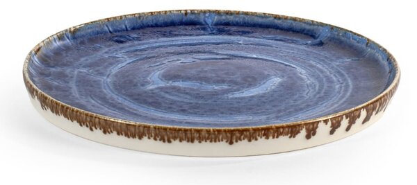 Piatto frutta Cobalto in porcellana dura blu con bordo rinforzato cm 19