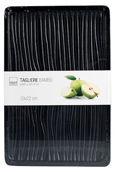 Tagliere in legno Bambù nero cm 33x22x1,8