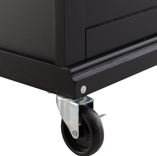 Carrello da Cucina con Piano in Acciaio Nero 83.5x45.7x90.5 cm