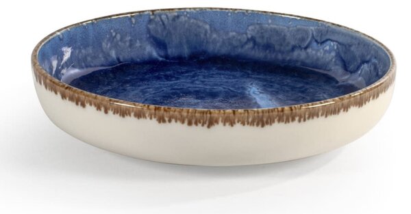 Piatto fondo Cobalto in porcellana dura blu con bordo rinforzato cm 19