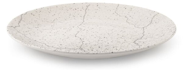 Piatto tondo Stone in porcellana dura avorio con bordo rinforzato cm 30