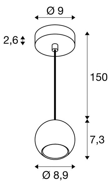 SLV Lampada a sospensione Light Eye 90, dimmerabile, Nero, Soggiorno / Sala da pranzo, Metallo, Moderno, Lampada a sospensione