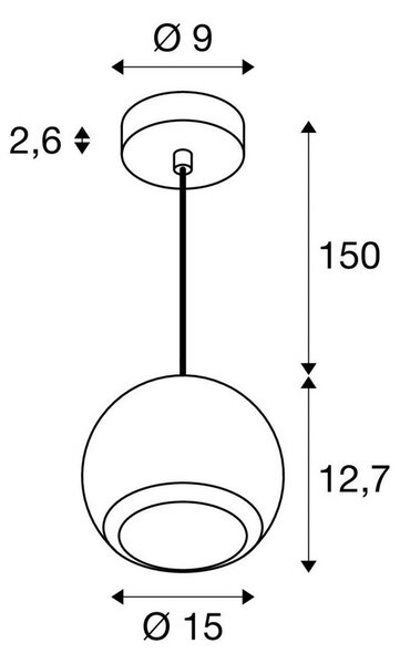 SLV Lampada a sospensione Light Eye 150, dimmerabile, Bianco / Opale, Soggiorno / Sala da pranzo, Metallo, Moderno, Lampada a sospensione