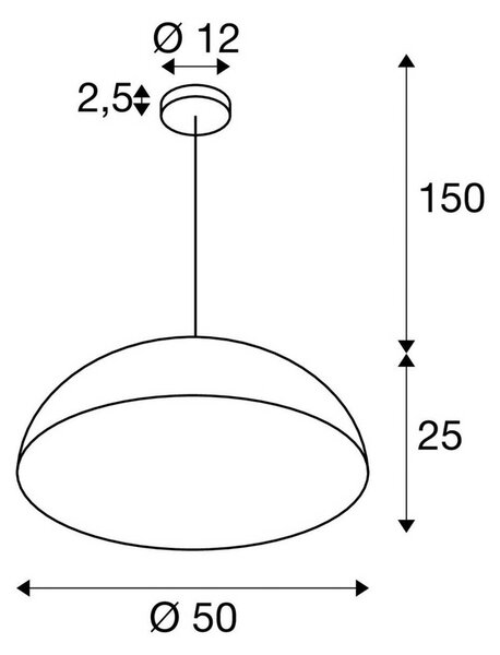 SLV Lampada a sospensione Forchini M, dimmerabile, Nero, Soggiorno / Sala da pranzo, Metallo, Moderno, Lampada a sospensione