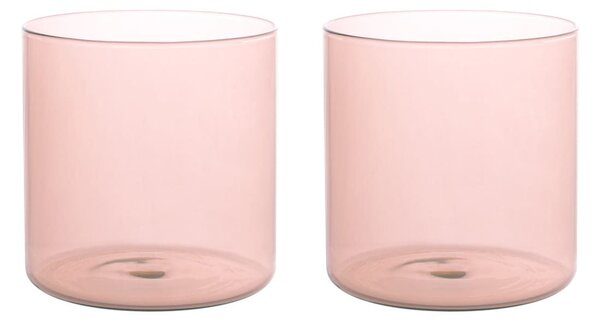 Confezione 2 bicchieri Daylight in vetro borosilicato rosa cl 33