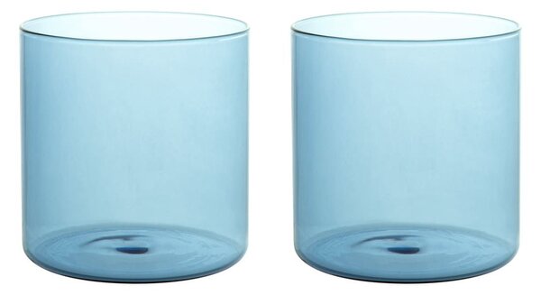 Confezione 2 bicchieri Daylight in vetro borosilicato azzurri cl 33