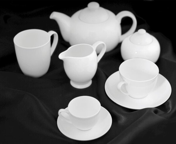Set 6 tazze caffè con piattino Coupe in bone china 90 cc