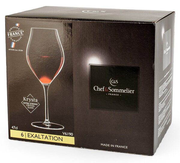 Set 6 calici Exaltation in vetro sonoro superiore trasparente cl 47