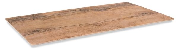 Set 6 piatti rettangolari Decoro Legno in melamina cm 25,5x46