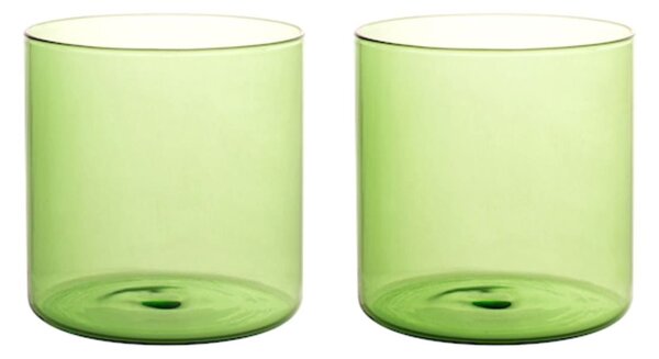 Confezione 2 bicchieri Daylight in vetro borosilicato verdi cl 33
