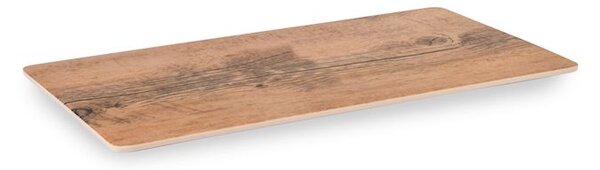 Set 6 piatti rettangolari Decoro Legno in melamina cm 17,5x32,5